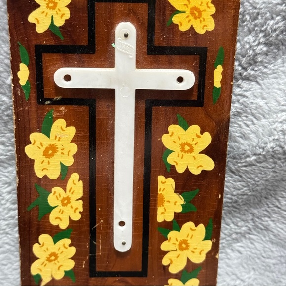 Vintage Legend of the Dogwood Wall Plaque Cross Floral Christian Decor - Picture 3 of 6